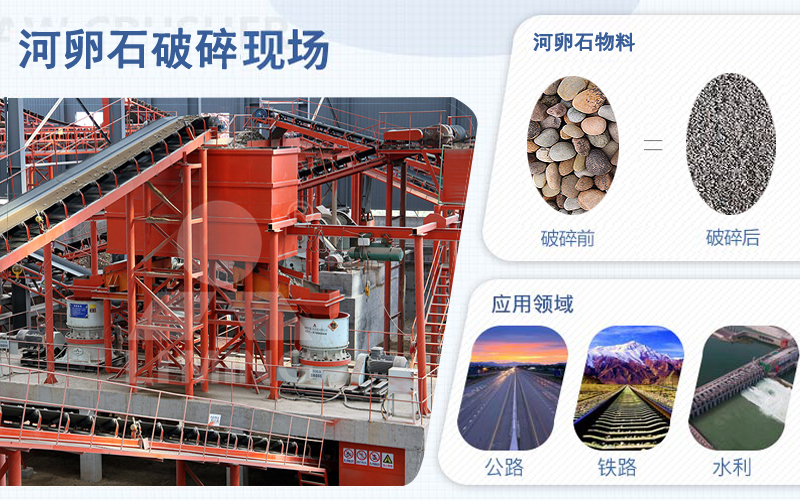 河卵石破碎后成品應(yīng)用范圍廣泛