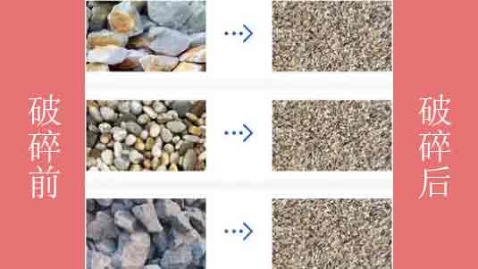 圓錐破碎機(jī)破碎前后對比圖