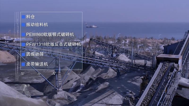 大連小平島時產(chǎn)400噸碎石生產(chǎn)線